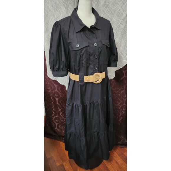 Buffy Short Sleeve Cotton Utility Dress, Derek Lam 10 Crosby size 16 - Picture 6 of 12